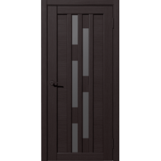 Дверь межкомнатная Дубрава Сибирь Рада ШТРИХ Орех темный, стекло графит